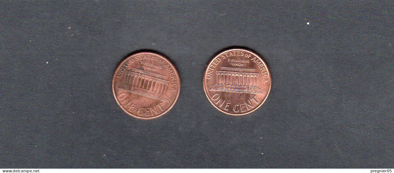 USA - Lot 2 Pièces 1 Cent Lincoln Memorial Penny 1994/94D TTB/VF  KM.201a - 1959-…: Lincoln, Memorial Reverse