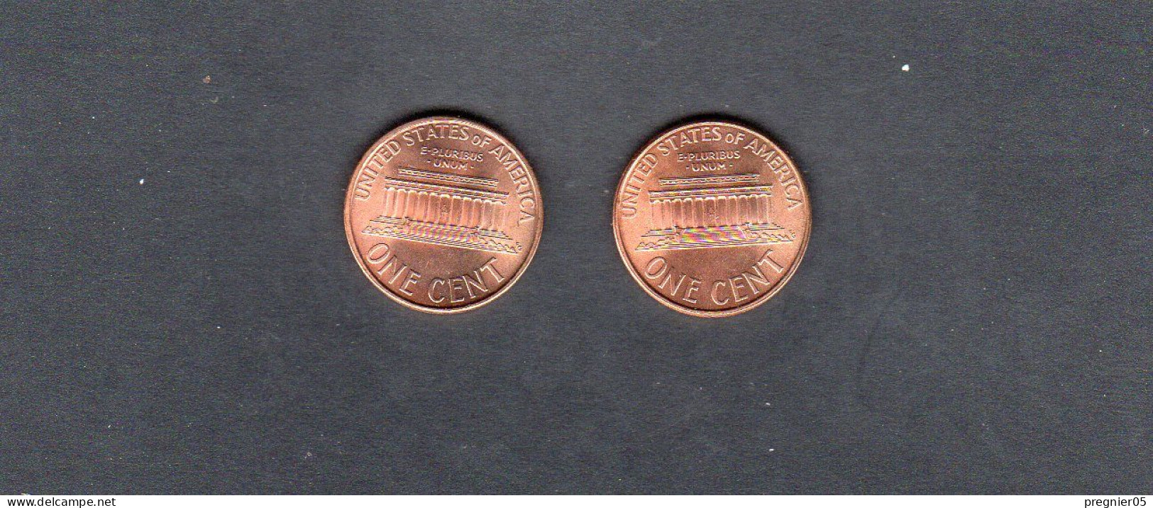 USA - Lot 2 Pièces 1 Cent Lincoln Memorial Penny 1995/95D SPL/AU  KM.201a - 1959-…: Lincoln, Memorial Reverse