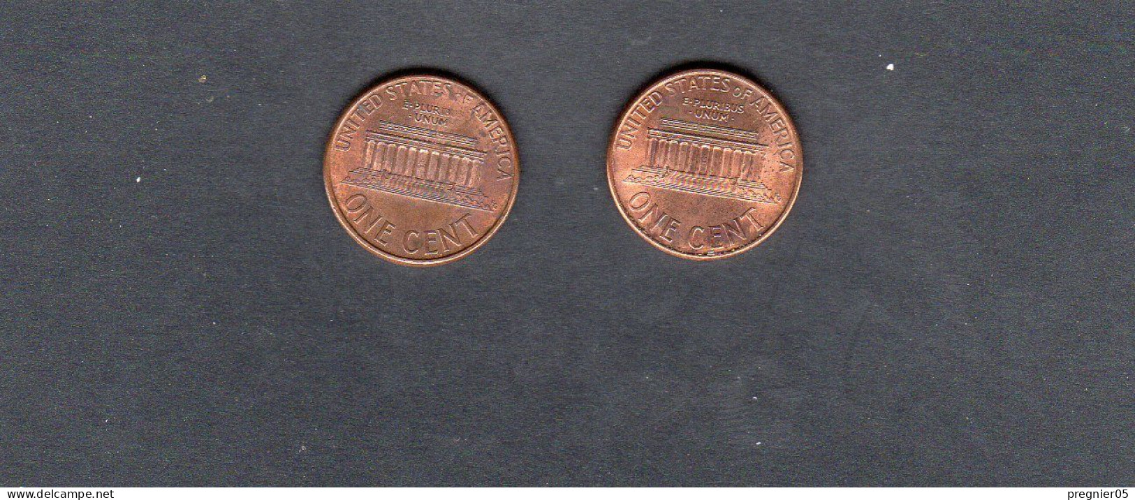 USA - Lot 2 Pièces 1 Cent Lincoln Memorial Penny 1996/96D TTB/VF  KM.201a - 1959-…: Lincoln, Memorial Reverse