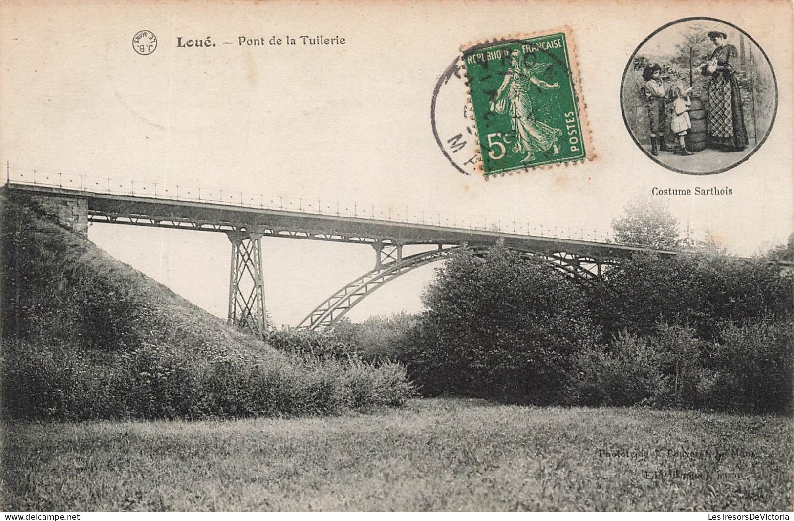 FRANCE - Loué - Vue Sur Le Pont De La Tuilerie - Carte Postale Ancienne - Loue