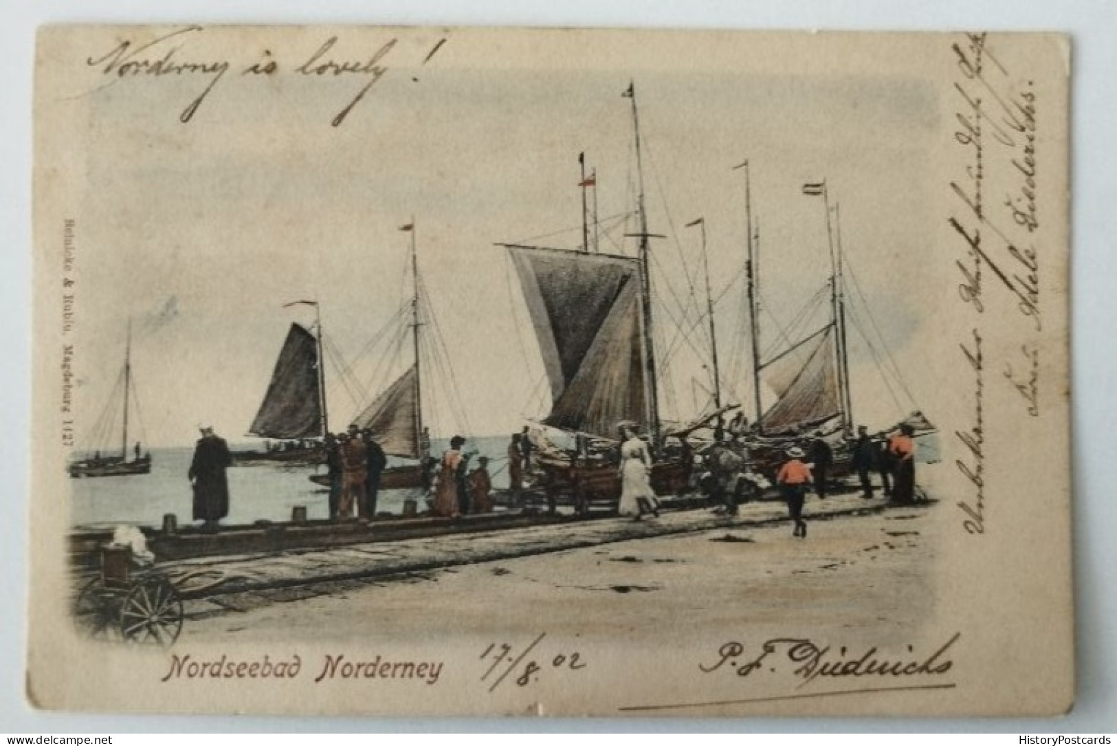 Nordseebad Norderney, Segelboote, Belebt, 1902 - Norderney