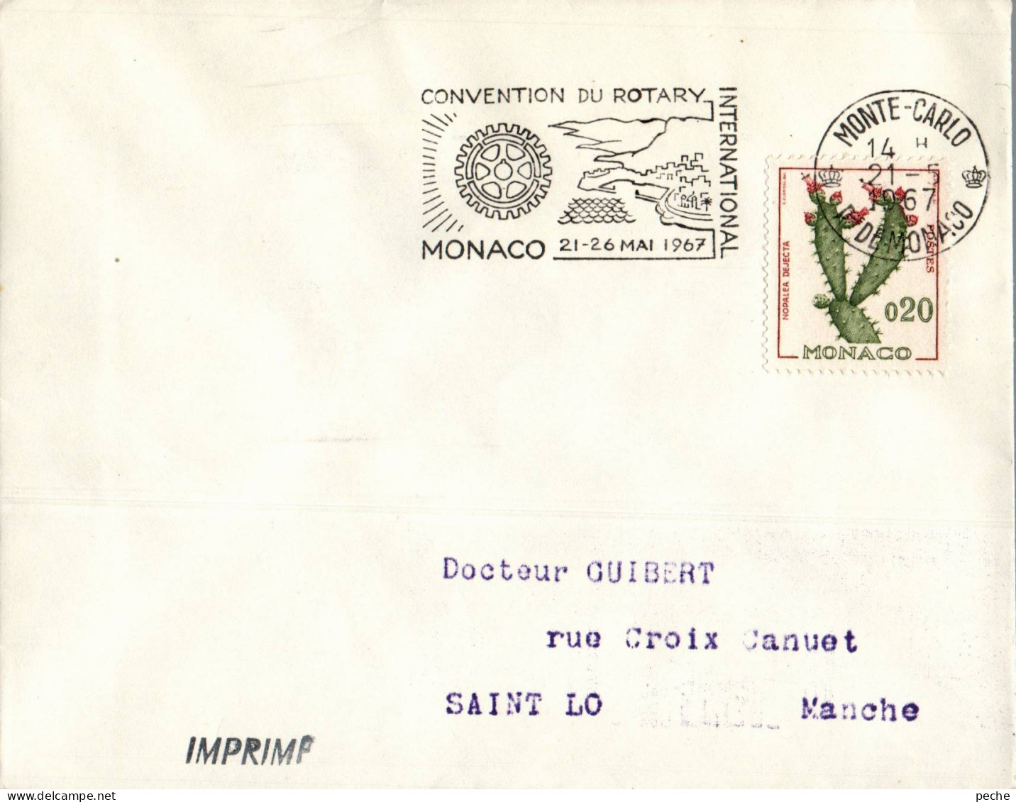 N°861 V -timbre Sur Lettre Monaco - Brieven En Documenten