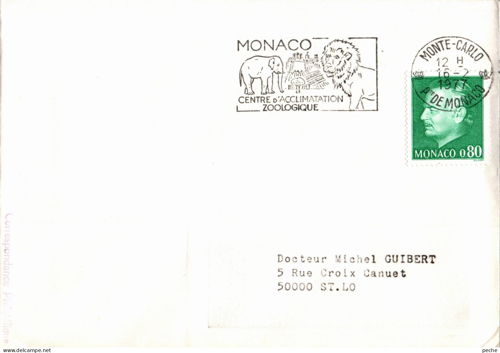 N°862 V -timbre Sur Lettre Monaco - Storia Postale