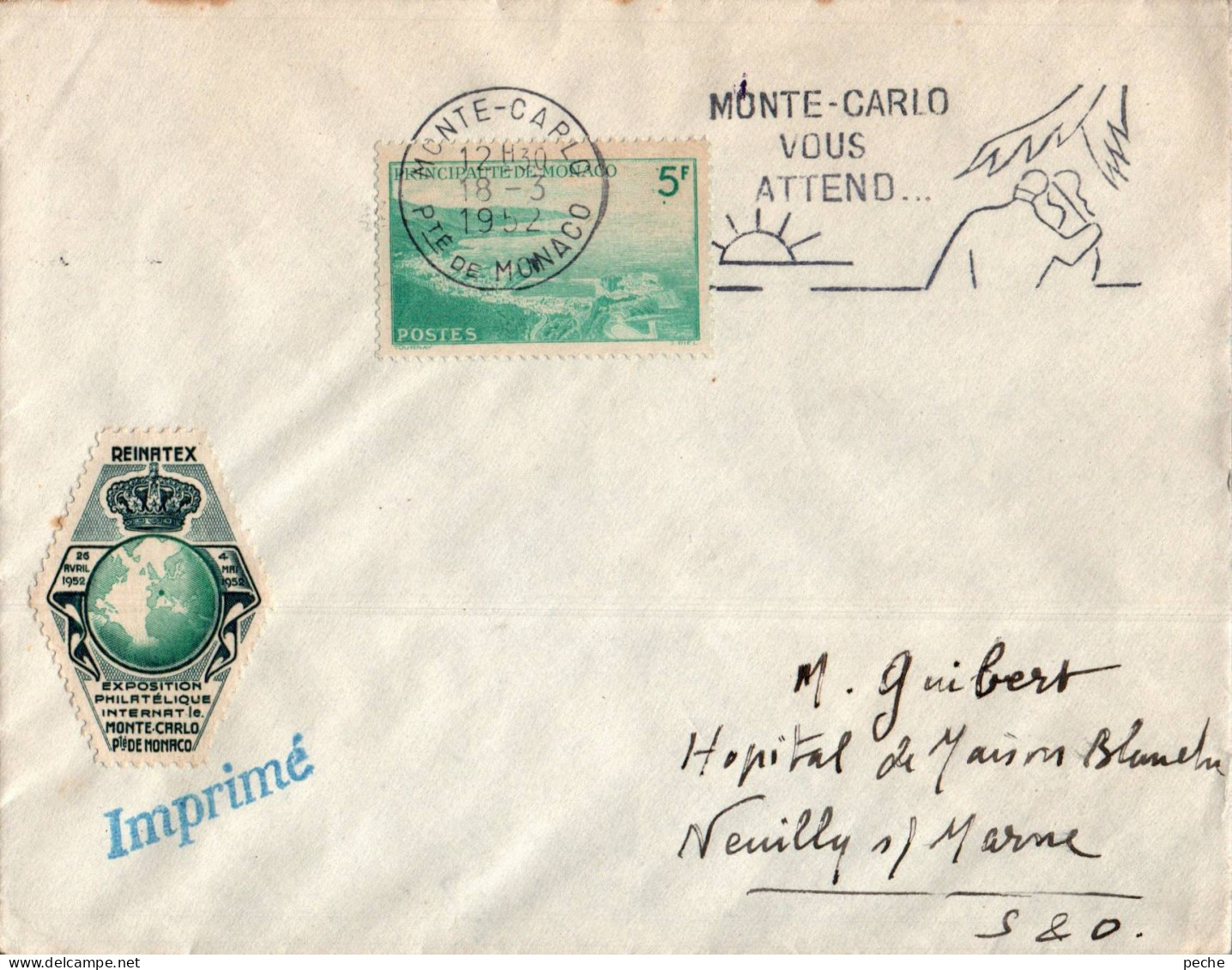 N°863 V -timbre Sur Lettre Monaco -vignette Reinatex- - Briefe U. Dokumente