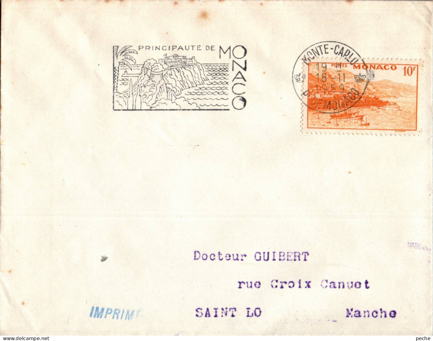 N°866 V -timbre Sur Lettre Monaco - - Lettres & Documents
