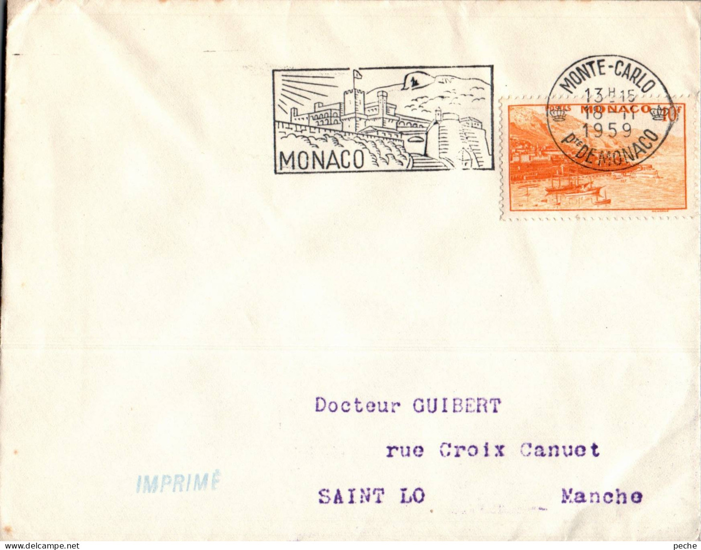 N°867 V -timbre Sur Lettre Monaco - - Brieven En Documenten