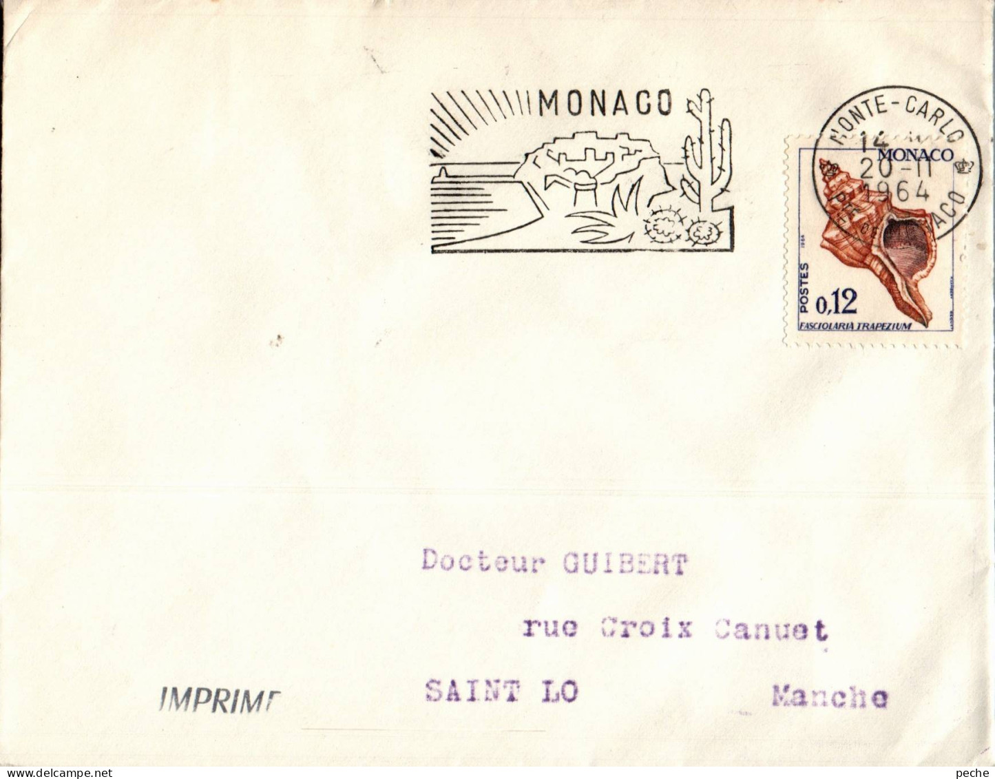 N°868 V -timbre Sur Lettre Monaco - - Brieven En Documenten