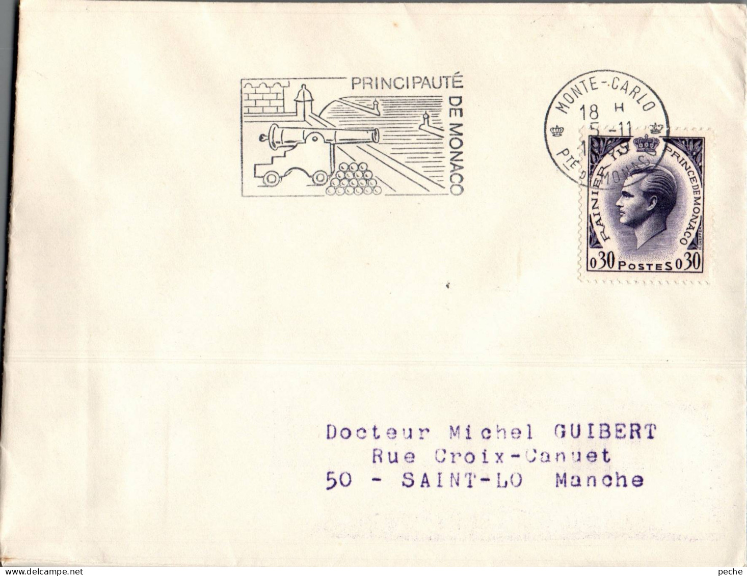 N°870 V -timbre Sur Lettre Monaco - - Briefe U. Dokumente