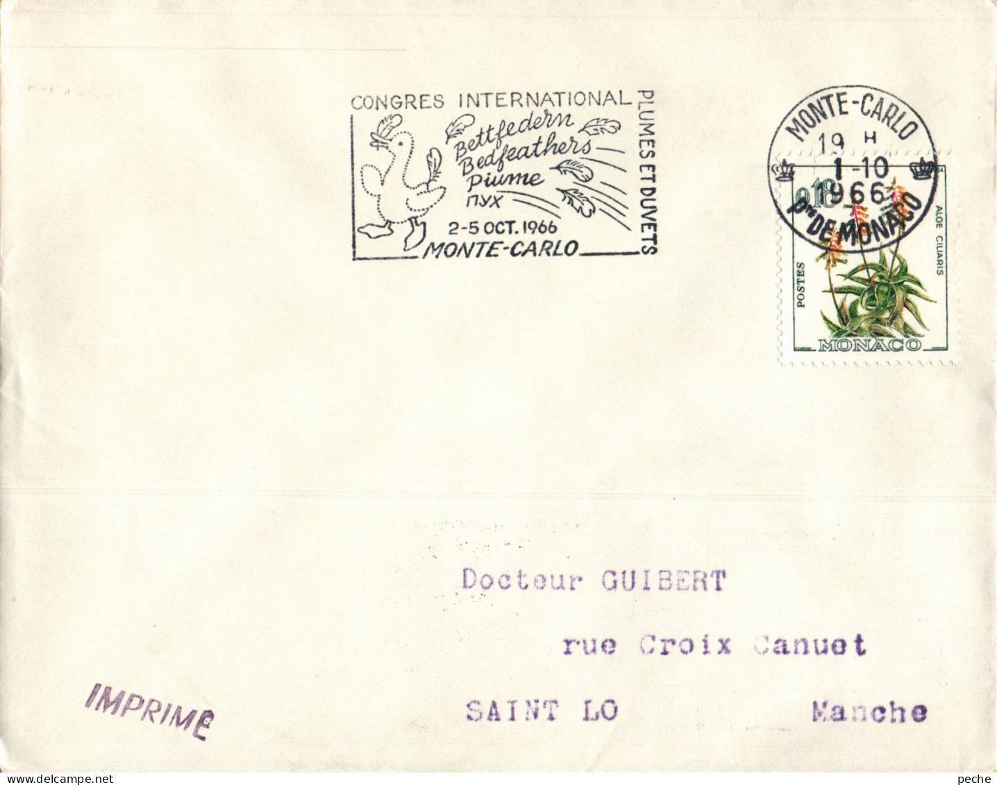 N°875 V -timbre Sur Lettre Monaco - Storia Postale