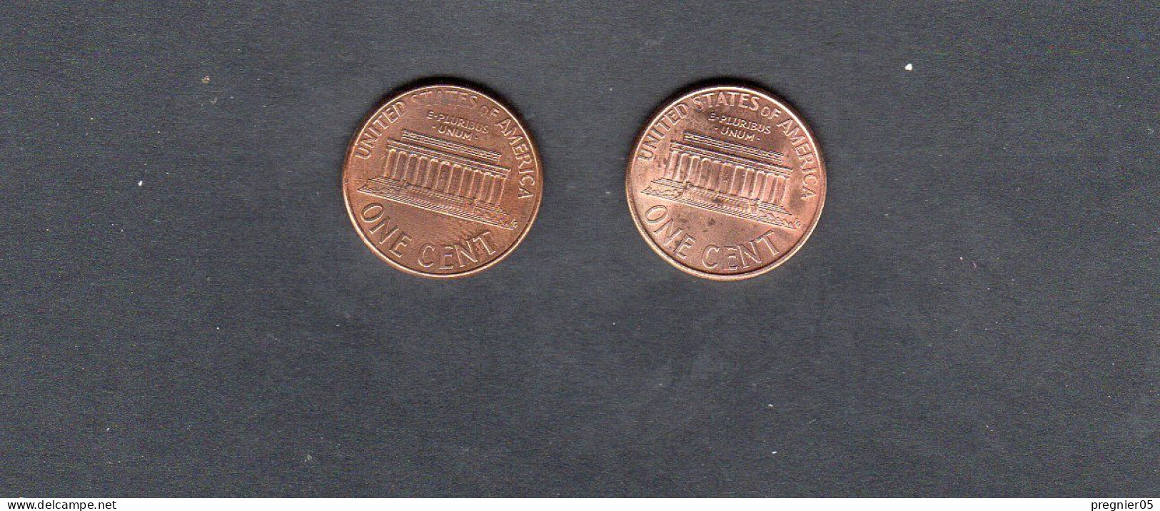 USA - Lot 2 Pièces 1 Cent Lincoln Memorial Penny 1998/98D   KM.201a - 1959-…: Lincoln, Memorial Reverse