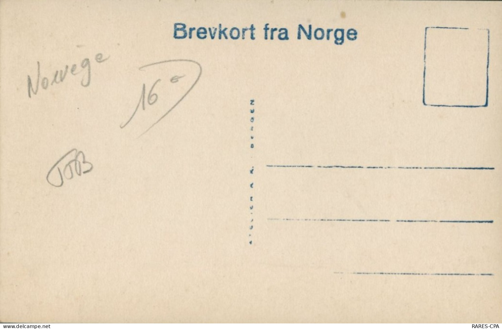 NORVEGE - SPITSBERGEN  - ( Eneret - Atelier K.k Bergen)  TB - Noruega