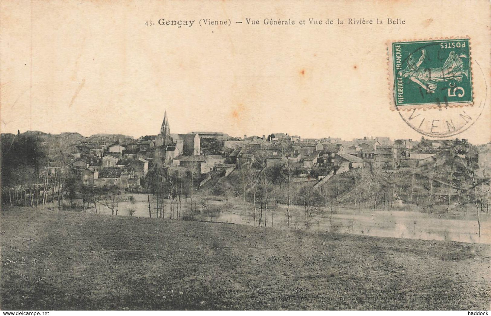 GENCAY : VUE GENERALE ET VUE DE LA RIVIERE LA BELLE - Gencay