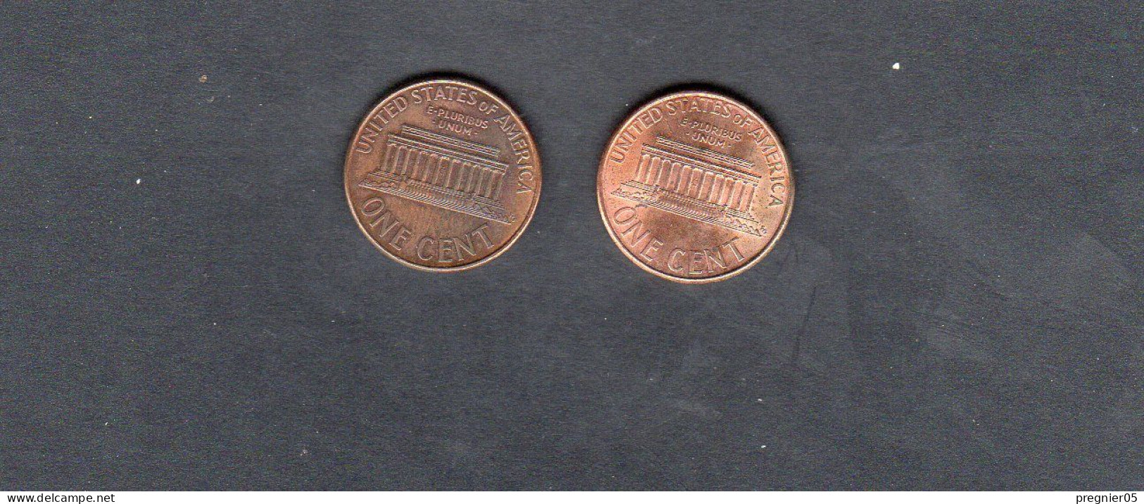 USA - Lot 2 Pièces 1 Cent Lincoln Memorial Penny 1999/99D   KM.201a - 1959-…: Lincoln, Memorial Reverse