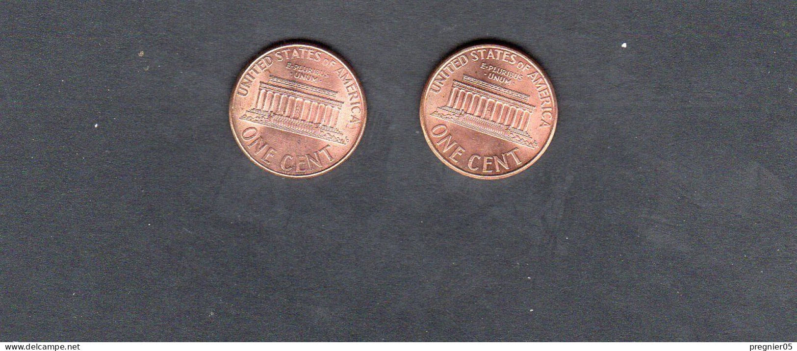 USA - Lot 2 Pièces 1 Cent Lincoln Memorial Penny 2000/00D SPL/AU  KM.201a - 1959-…: Lincoln, Memorial Reverse