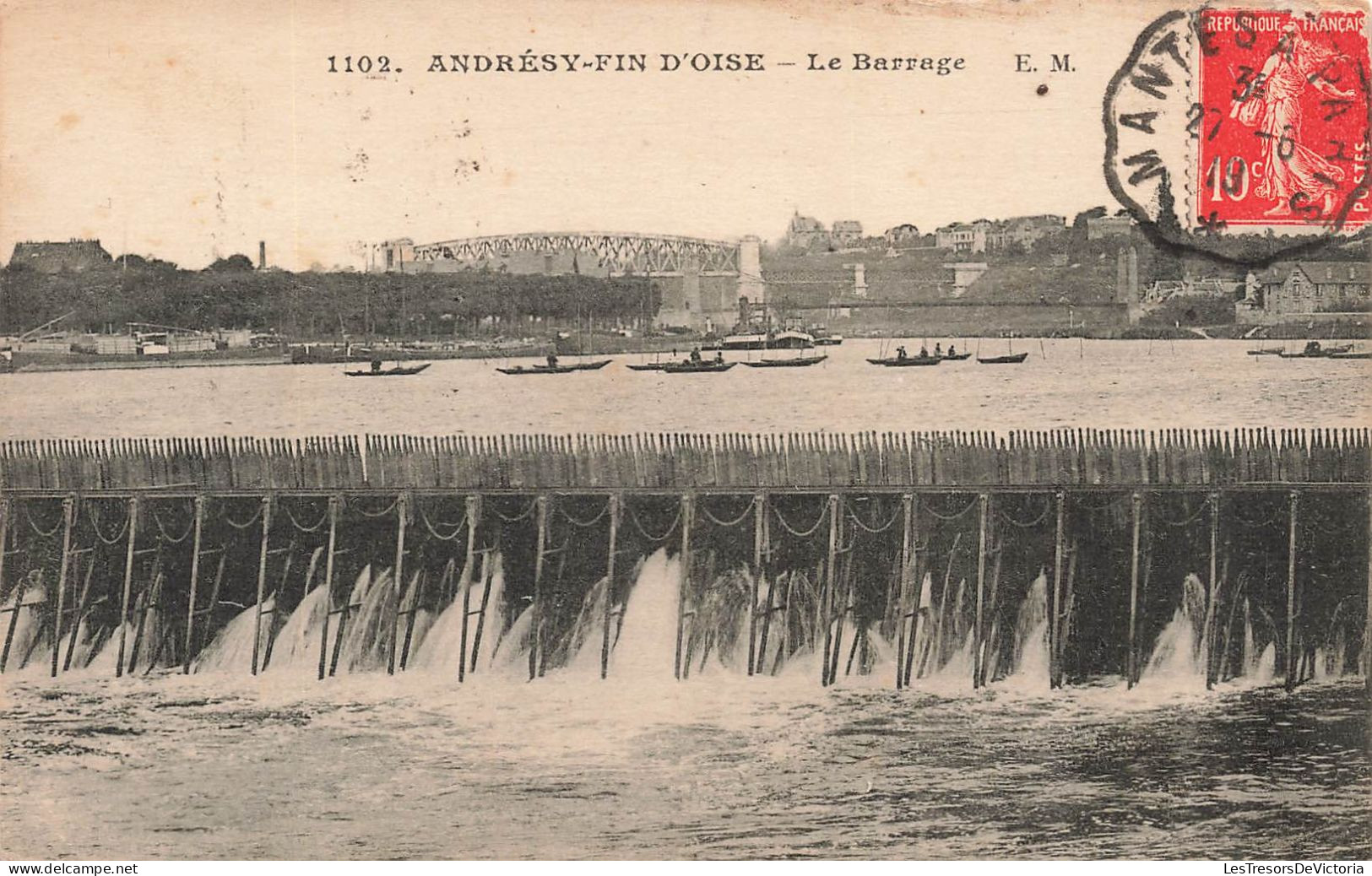 FRANCE - Andrésy Fin D'Oise - Le Barrage - EM - Oblitération Ambulante - Carte Postale Ancienne - Andresy