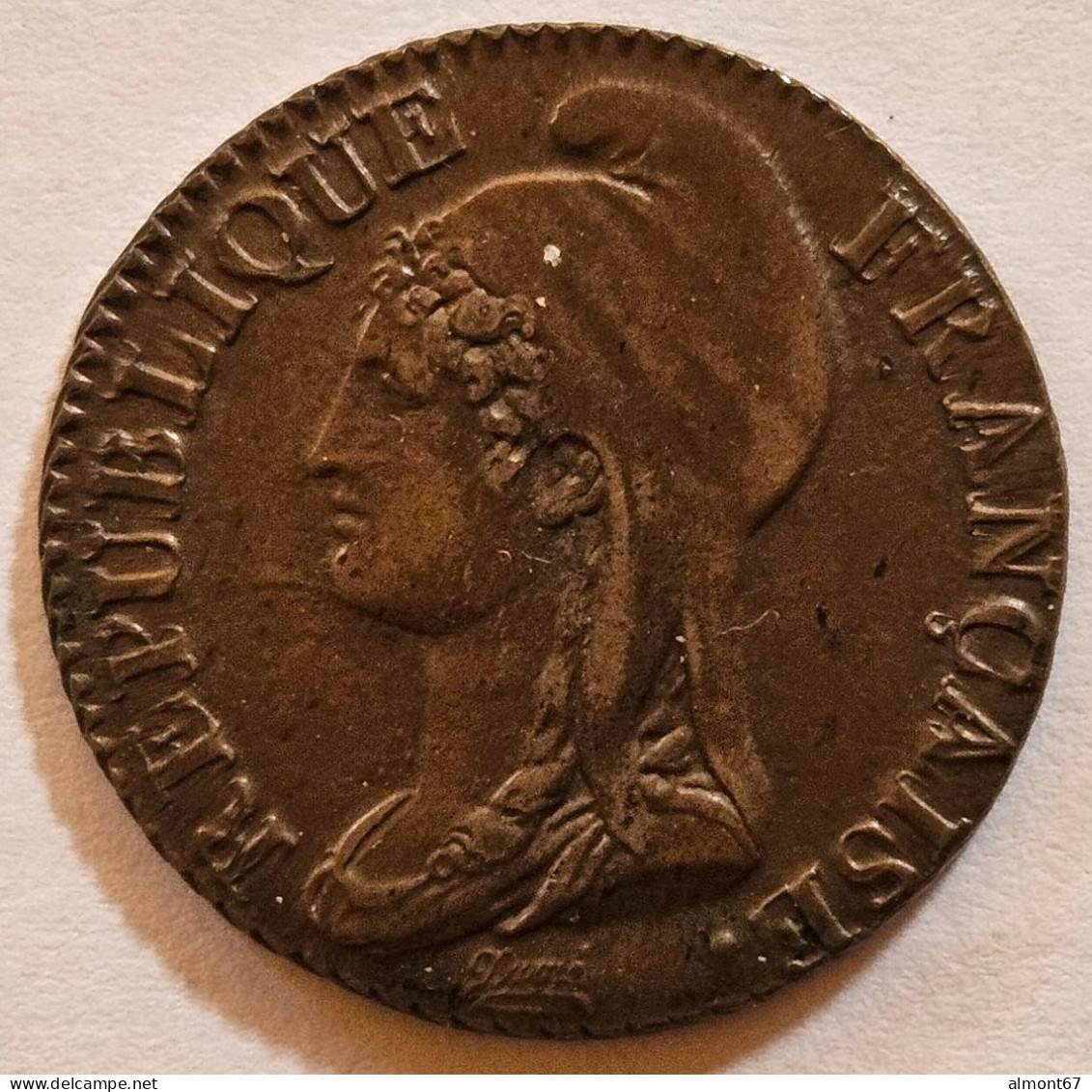 DUPRE - 5 Centimes  L'An 4  - VARIETE  A Sans Barre Horizontale - 1795-1799 French Directory