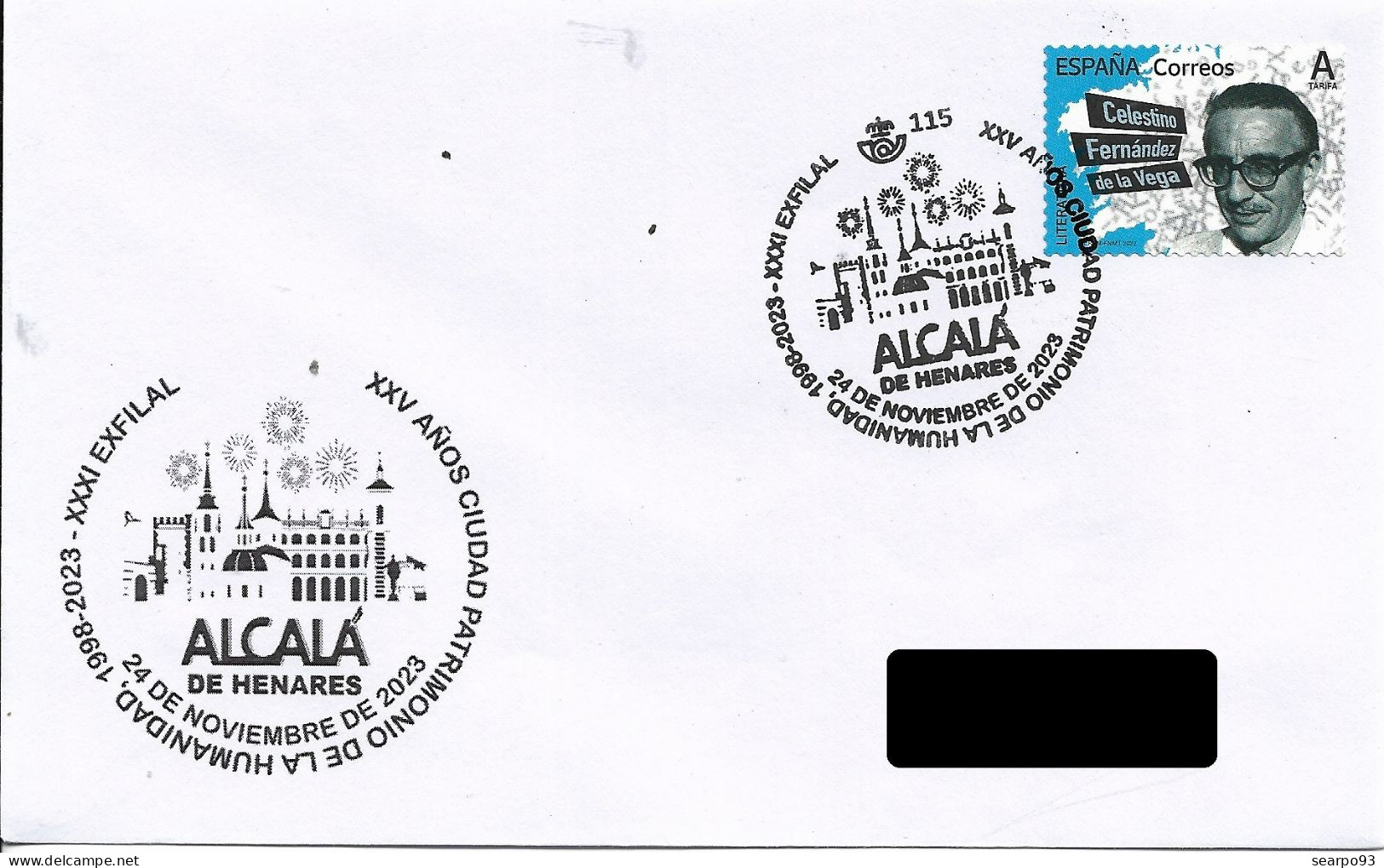 SPAIN. POSTMARK. 25 YEARS WORLD HERITAGE CITY. ALCALA DE HENARES. 2023 - Otros & Sin Clasificación