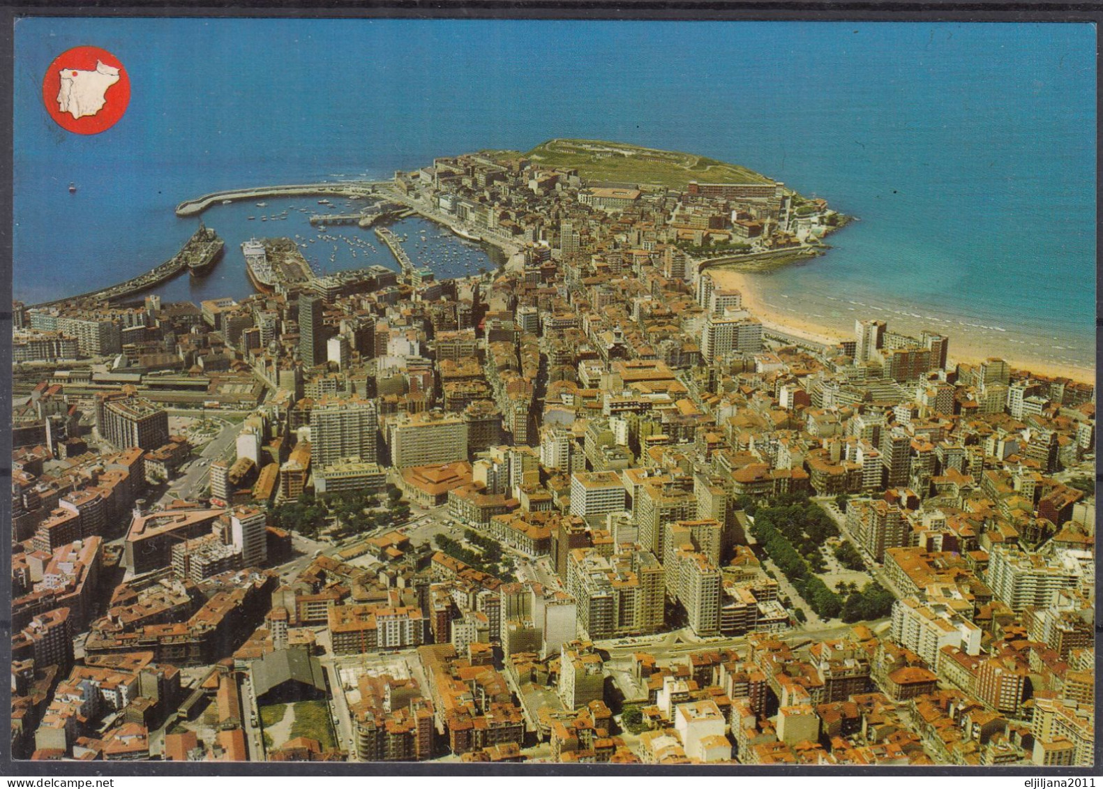 Action !! SALE !! 50 % OFF !! ⁕ Spain - GIJON ⁕ Aerial View ⁕ Unused Postcard No.809 - Asturias (Oviedo)