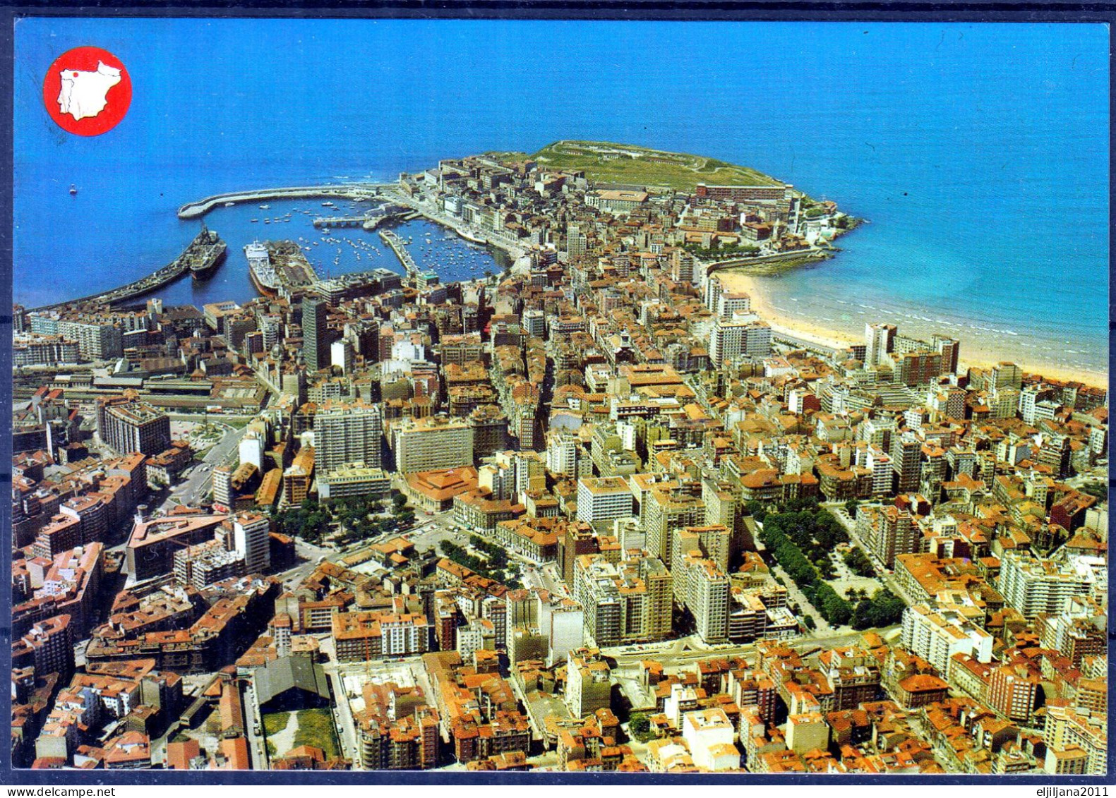 ⁕ Spain - GIJON ⁕ Aerial View ⁕ Unused Postcard No.809 - Asturias (Oviedo)