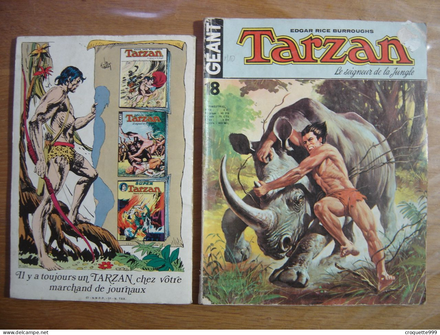 Lot de 6 Bandes Dessinees TARZAN annees 1975 - 78