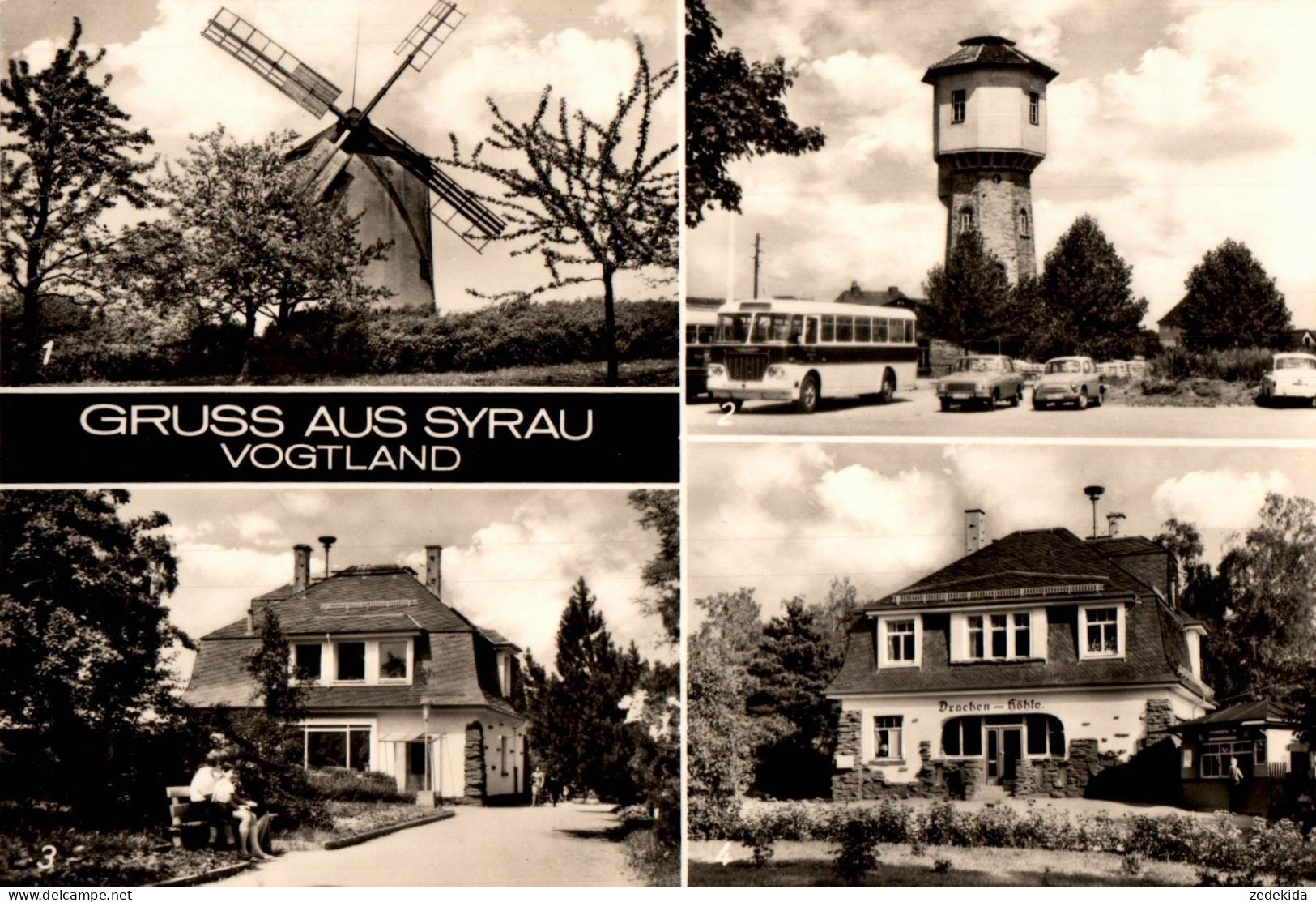 G9507 - Syrau - Windmühle Omnibus Ikarus ?? - Bild Und Heimat Reichenbach - Syrau (Vogtland)