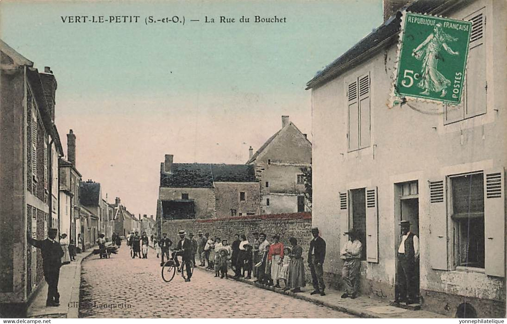 91 - ESSONNE - VERT-LE-PETIT - La Rue Du Bouchet - Animation Colorisée - 10562 - Vert-le-Petit