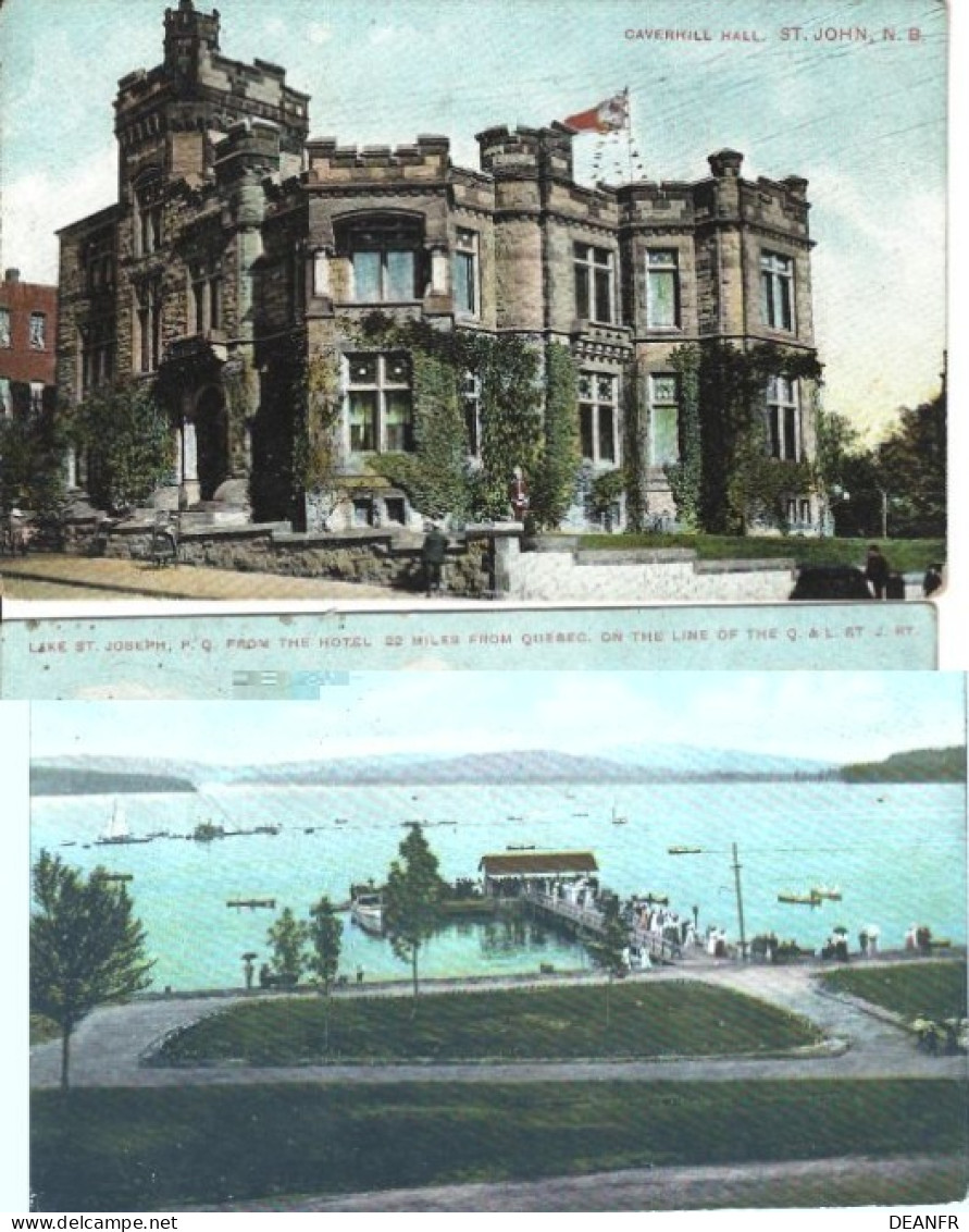 CANADA : St. John N.B. - Caverhill Hall Et Lake St. Joseph P.Q.  ( 2 Cartes ). - St. John