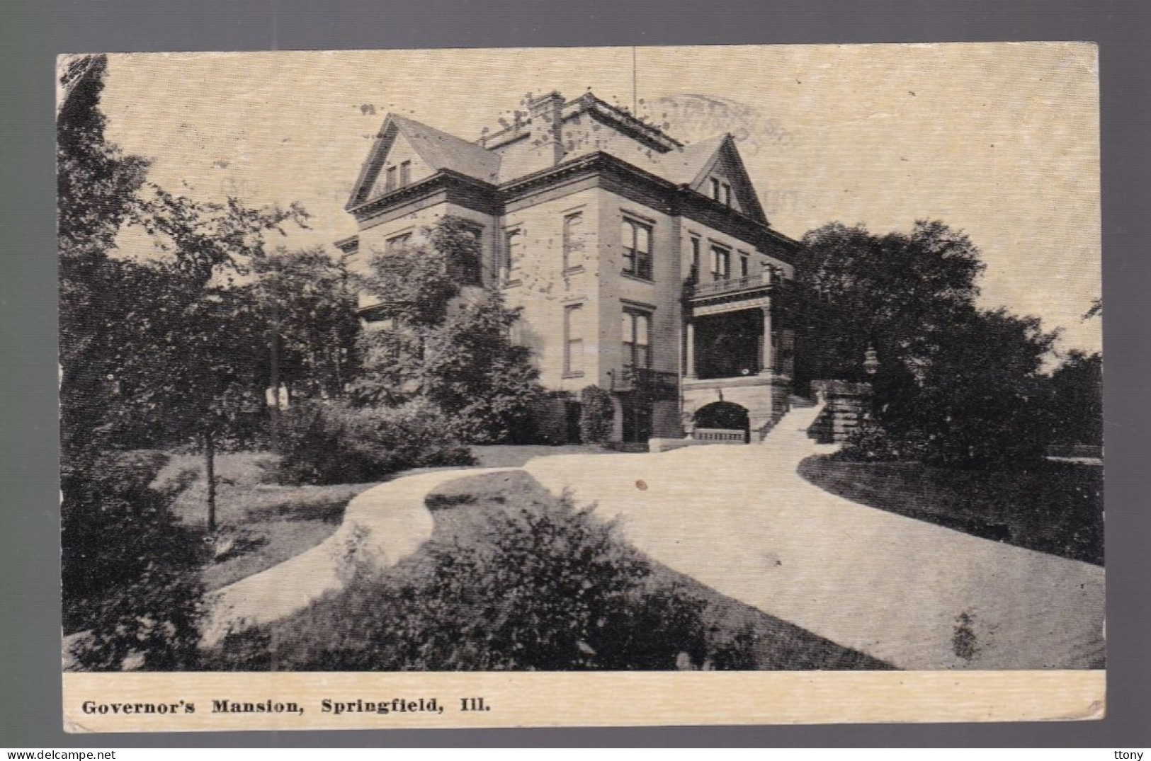 USA – United States – The Governor's Mansion, Springfield Illinois  Carte Circulée 1911 Destination France Ardennes - Springfield – Illinois