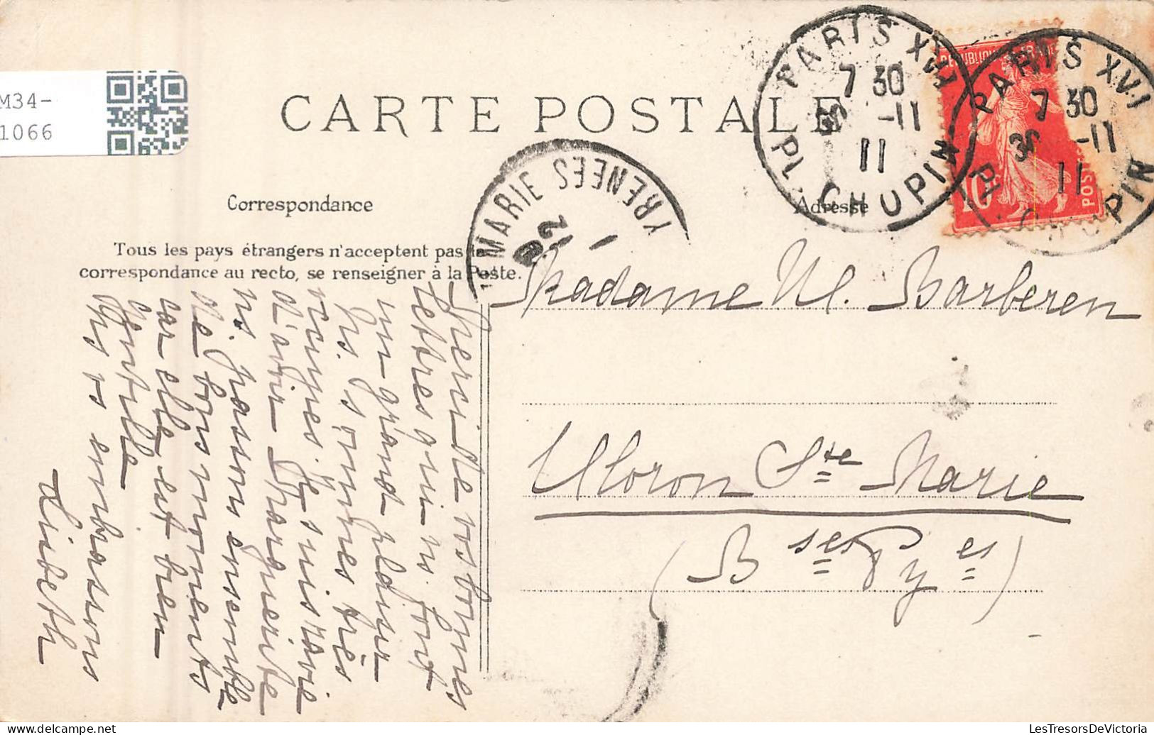 FRANCE - Paris - Entrée Des Catacombes - Avenue D'Orléans - Carte Postale Ancienne - Arrondissement: 14