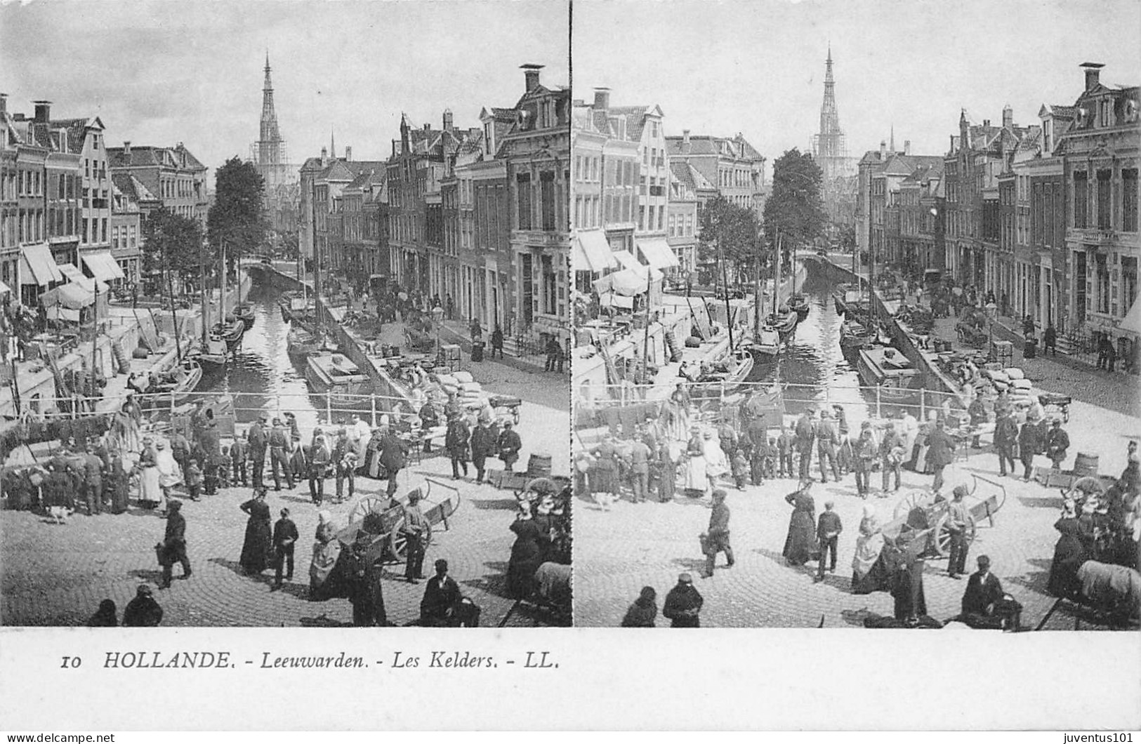 CPA Hollande-Leeuwarden-Les Kelders-10-Carte Stéréoscopique         L2584 - Leeuwarden