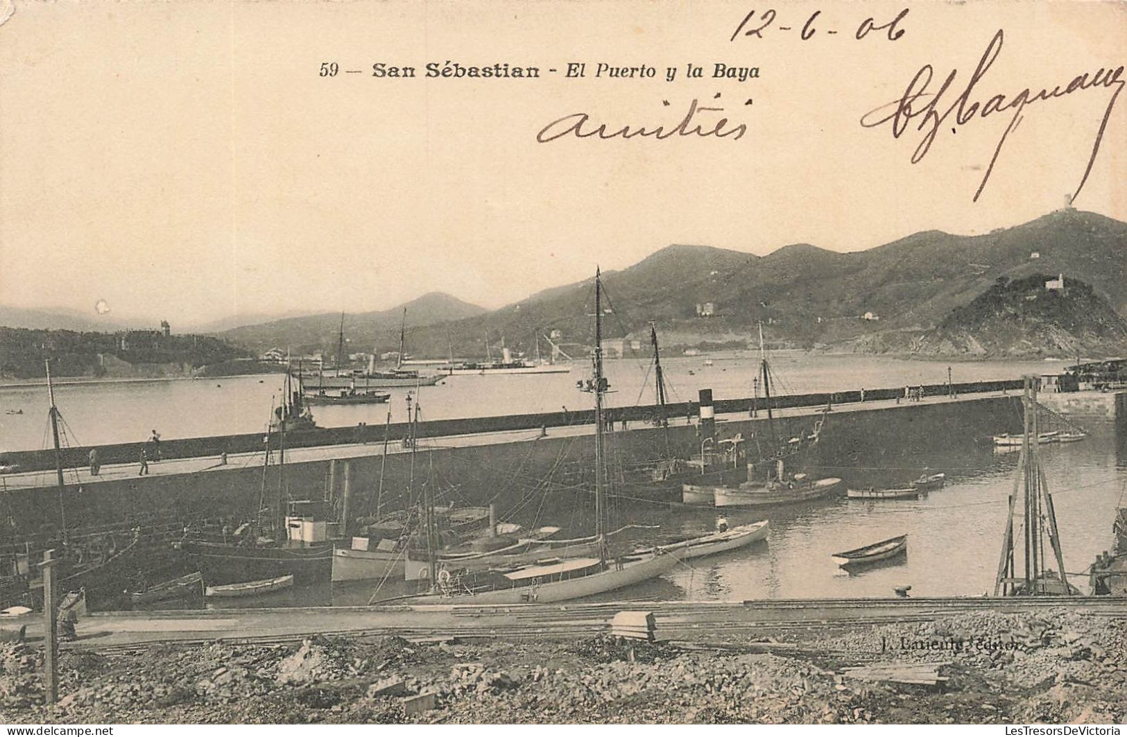 ESPAGNE - San Sébastian - El Puerto Y La Baya - Dos Non Divisé - Carte Postale Ancienne - Guipúzcoa (San Sebastián)