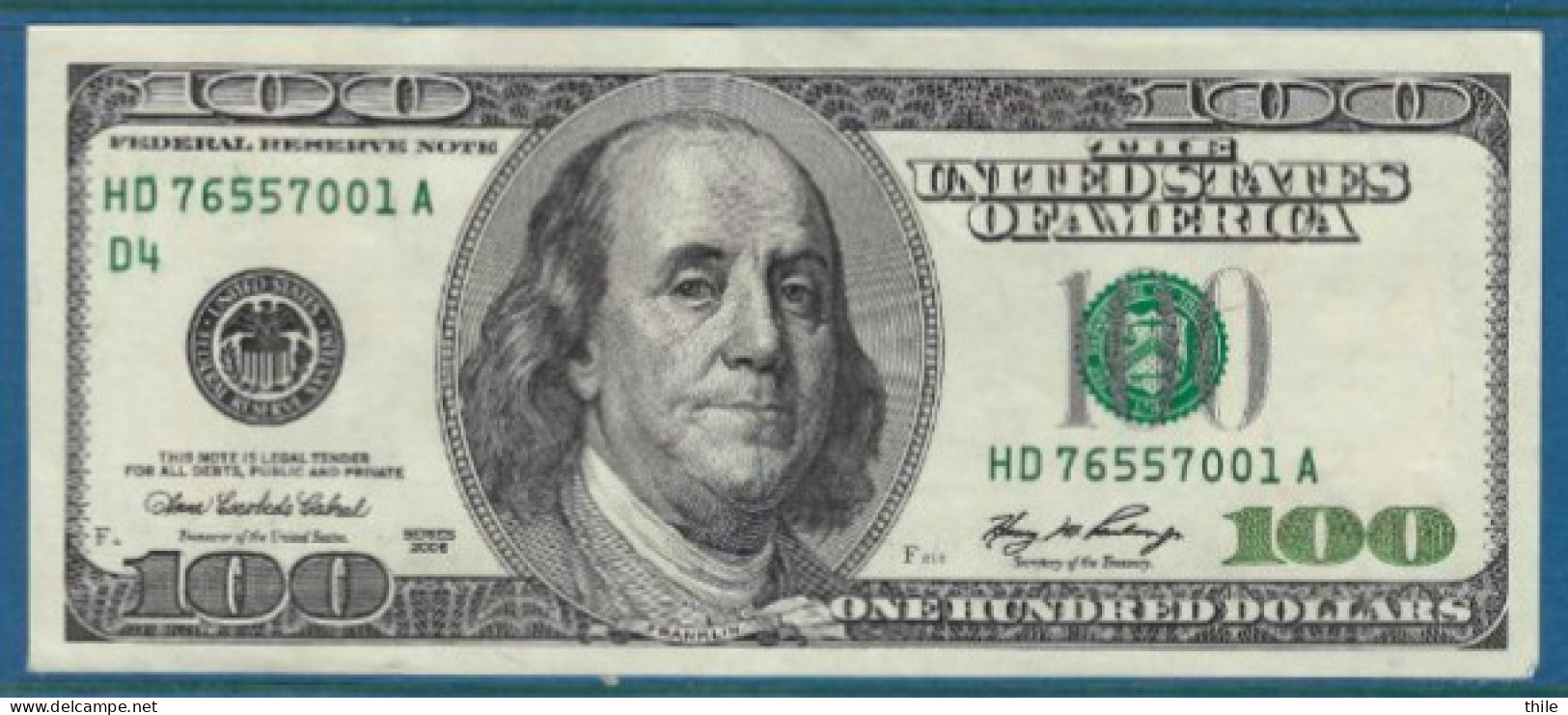 USA - 100 Dollars - Series 2006 - D4 - Cleveland - UNC - Biljetten Van De  Federal Reserve (1928-...)