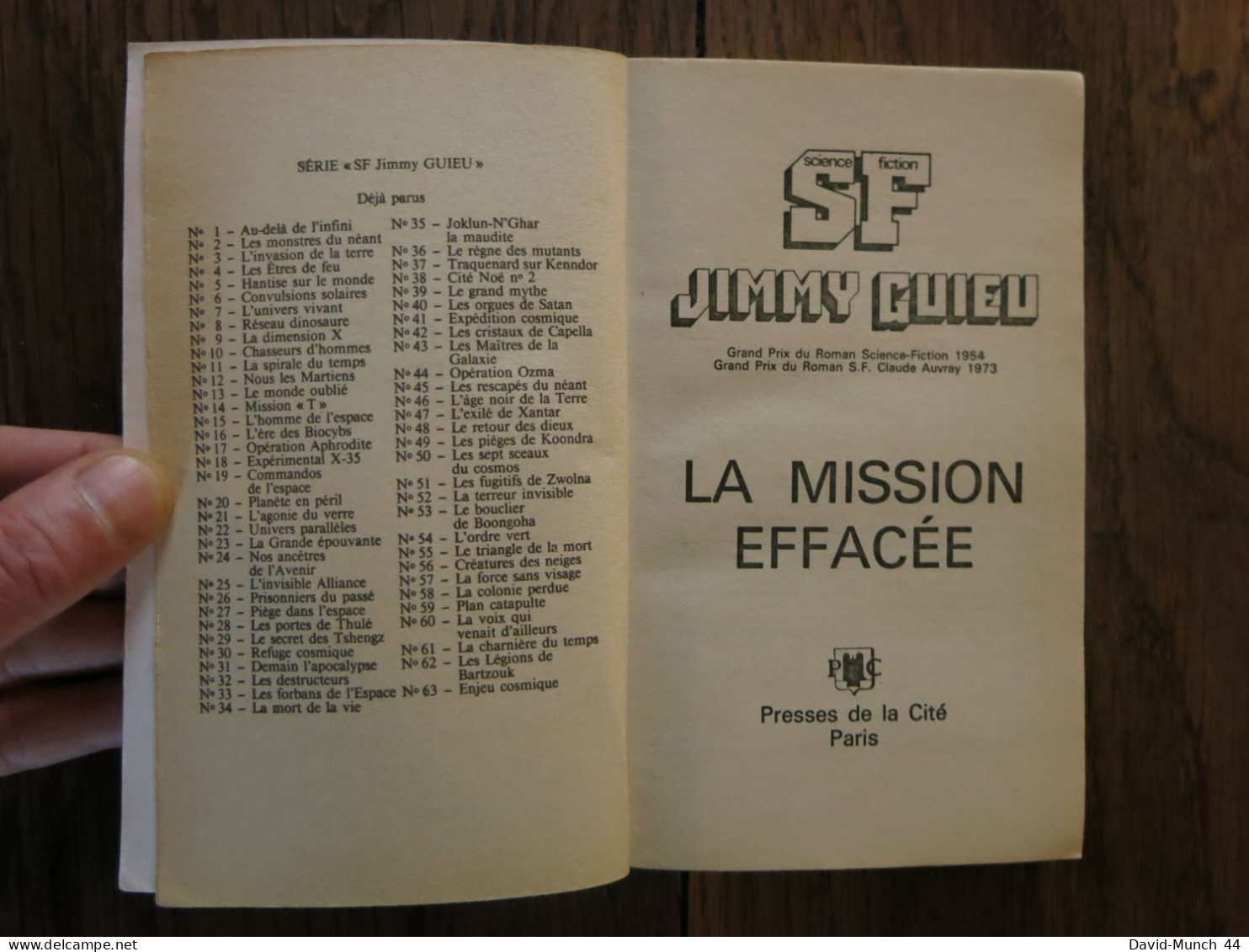 La Mission Effacée De Jimmy Guieu. Presses De La Cité, Collection Science-fiction Jimmy Guieu N° 64. 1988 - Presses De La Cité