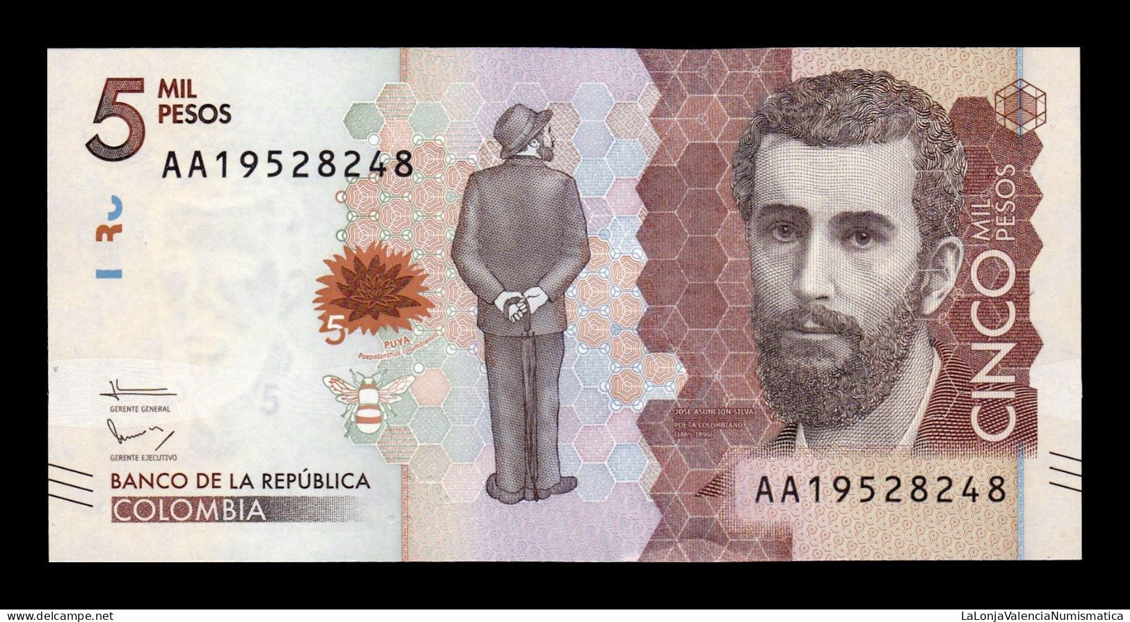 Colombia 5000 Pesos 2015 Pick 459a Sc Unc - Kolumbien