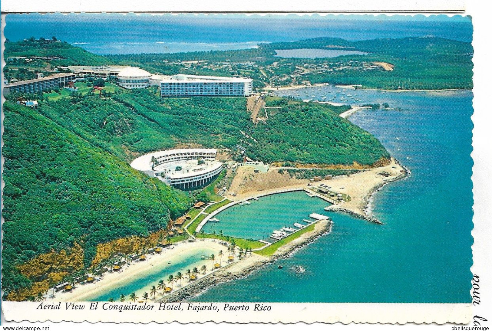 PUERTO RICO AERAL VIEW  EL CONQUISTADOR HOTEL FAJARDO TIMBRE 1972 - Puerto Rico