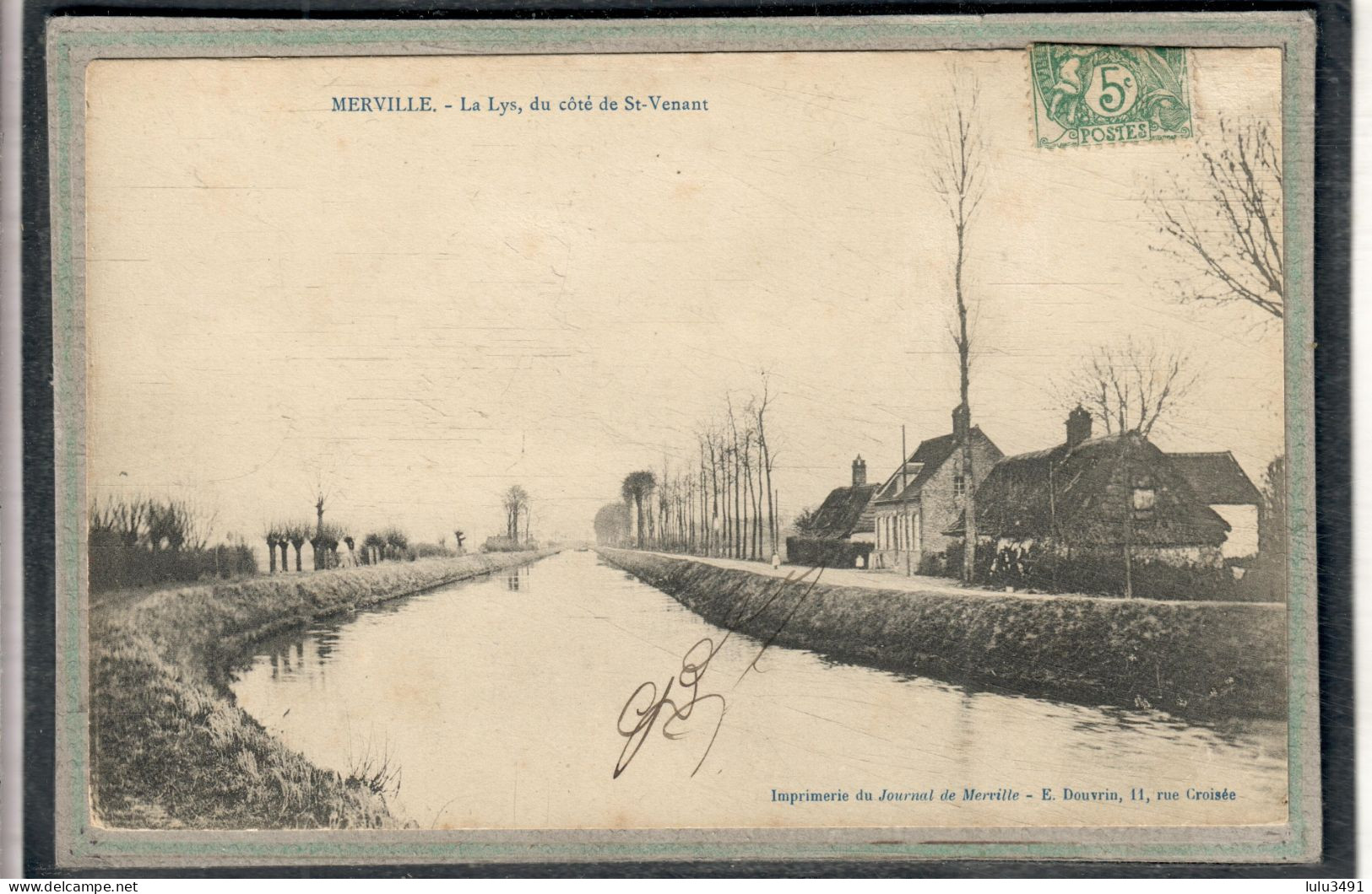 CPA - MERVILLE (59) - Aspect De La Lys Du Côté De Saint-Venant En 1907 - Merville