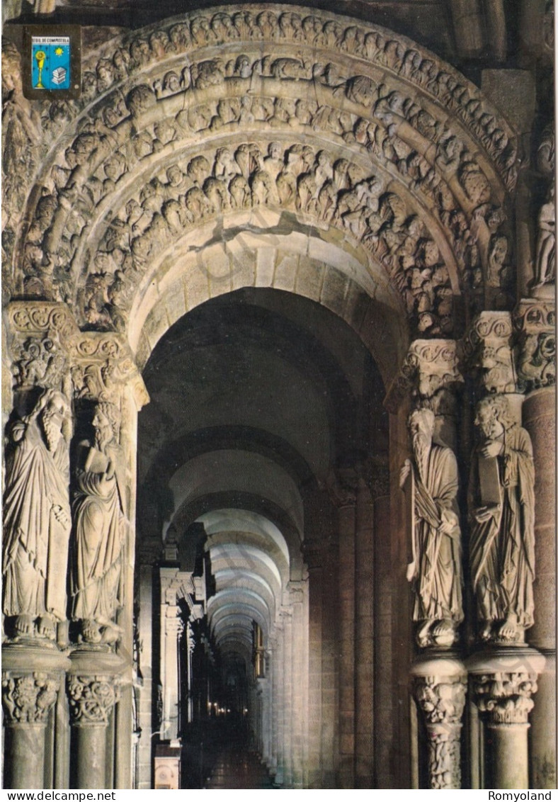 CARTOLINA  SANTIAGO DE COMPOSTELA,GALICIA,SPAGNA-CATEDRAL-PORTICO DE LA GLORIA.DETALLE-NON VIAGGIATA - Santiago De Compostela