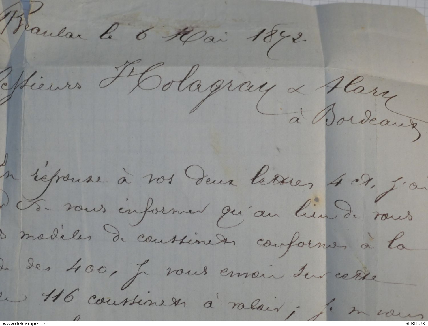 DH10 FRANCE BELLE LETTRE B M  ++ 1842+ GARE DE BAZAS  A  BORDEAUX +CERES N°60 + AFF. INTERESSANT++   ++ - 1849-1876: Classic Period