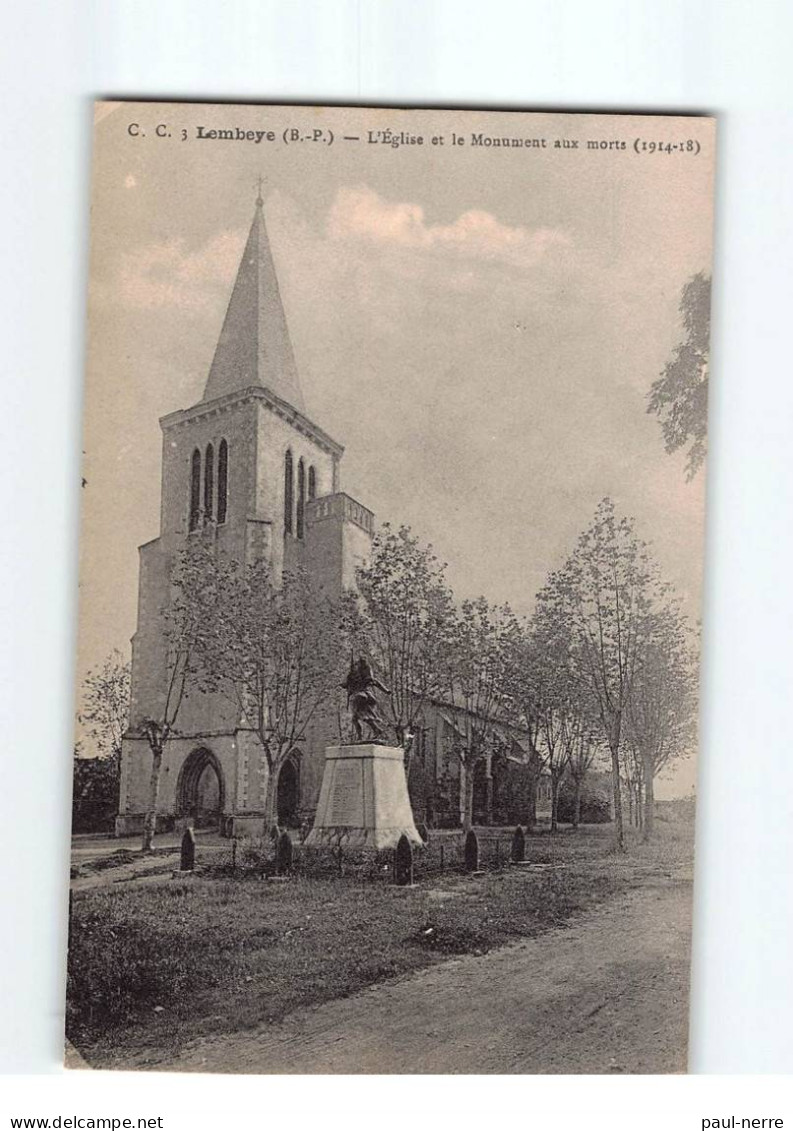 LEMBEYE : L'Eglise Et Le Monument Aux Morts - Très Bon état - Lembeye