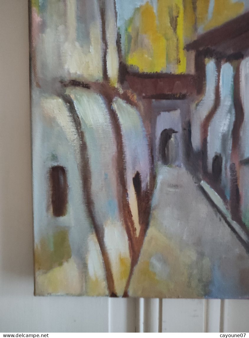 LP PARMA (XXème) "Rêve" Vue De Ruelle Acrylique Sur Toile - Olii