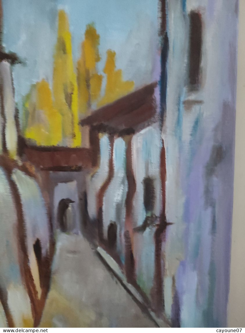 LP PARMA (XXème) "Rêve" vue de ruelle acrylique sur toile