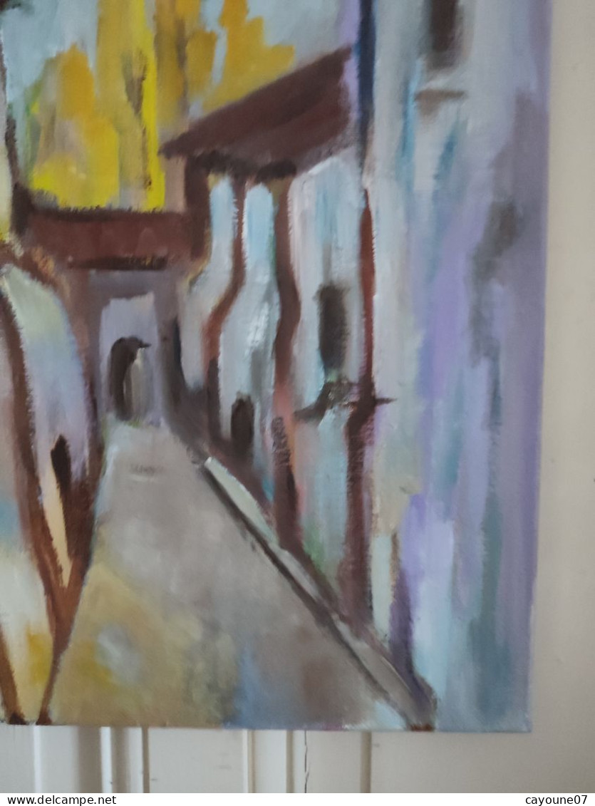 LP PARMA (XXème) "Rêve" vue de ruelle acrylique sur toile