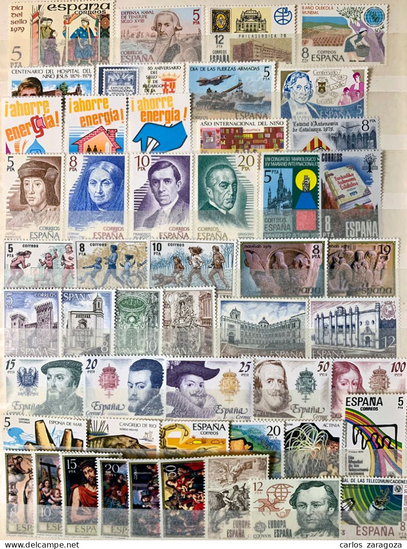 ESPAÑA 1979—AÑO COMPLETO 2508/2557—SELLOS NUEVOS SIN CHARNELA ** MNH STAMPS—TIMBRES NEUFS 2154/2203 - Años Completos