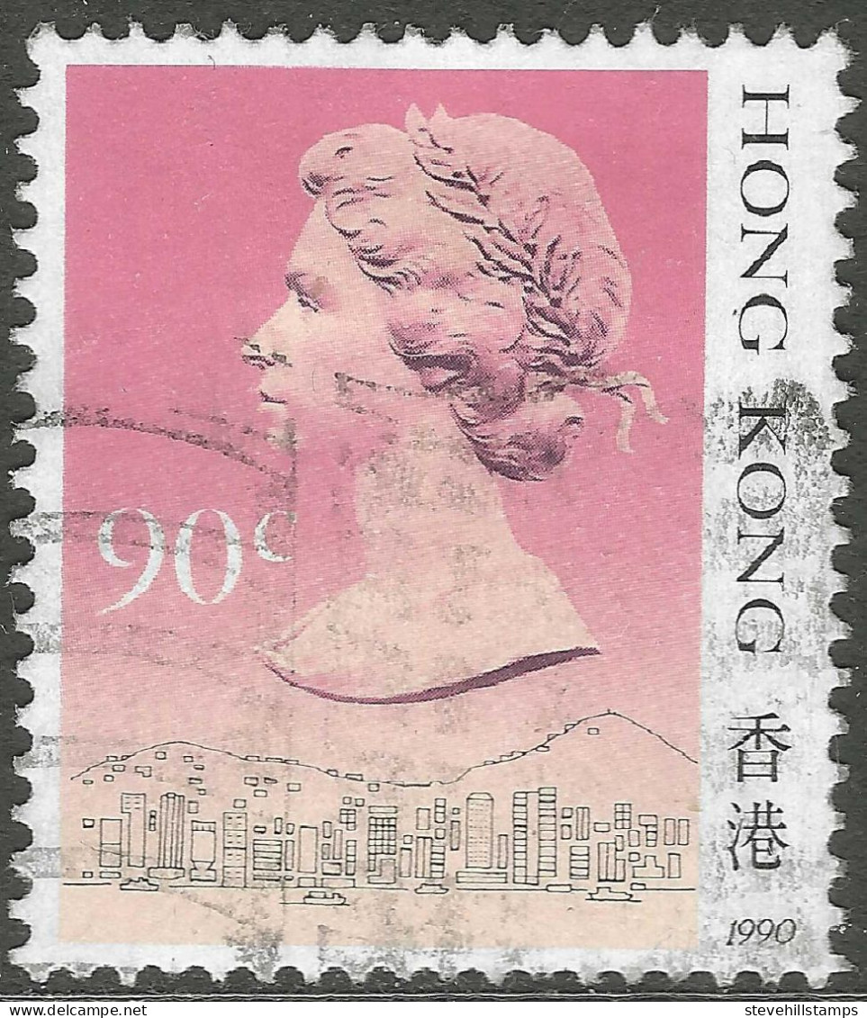 Hong Kong. 1987 QEII. 90c Used. 1990 Date Imprint. SG 606 - Gebruikt