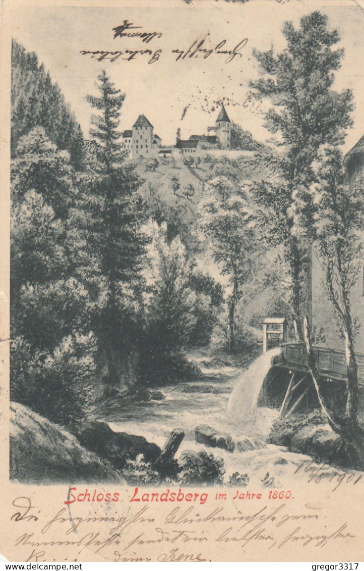 E2806) Schloss LANDSBERG Im Jahre 1860 - Gel. DEUTSCHLANDSBERG 1901 - Deutschlandsberg