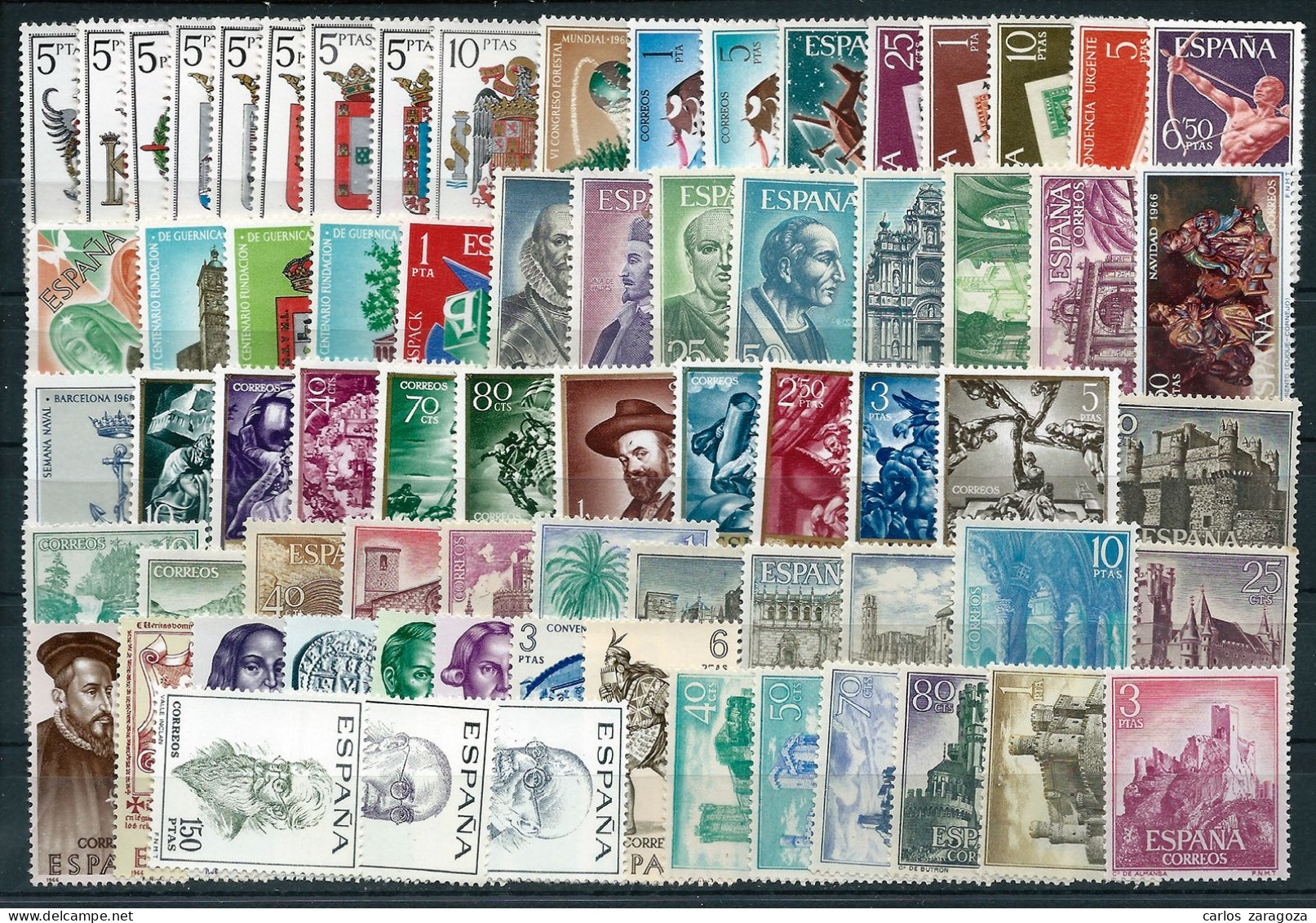 ESPAÑA 1966—AÑO COMPLETO—CON ESCUDOS—SELLOS NUEVOS ** TIMBRES NEUFS ** MNH STAMPS - Años Completos