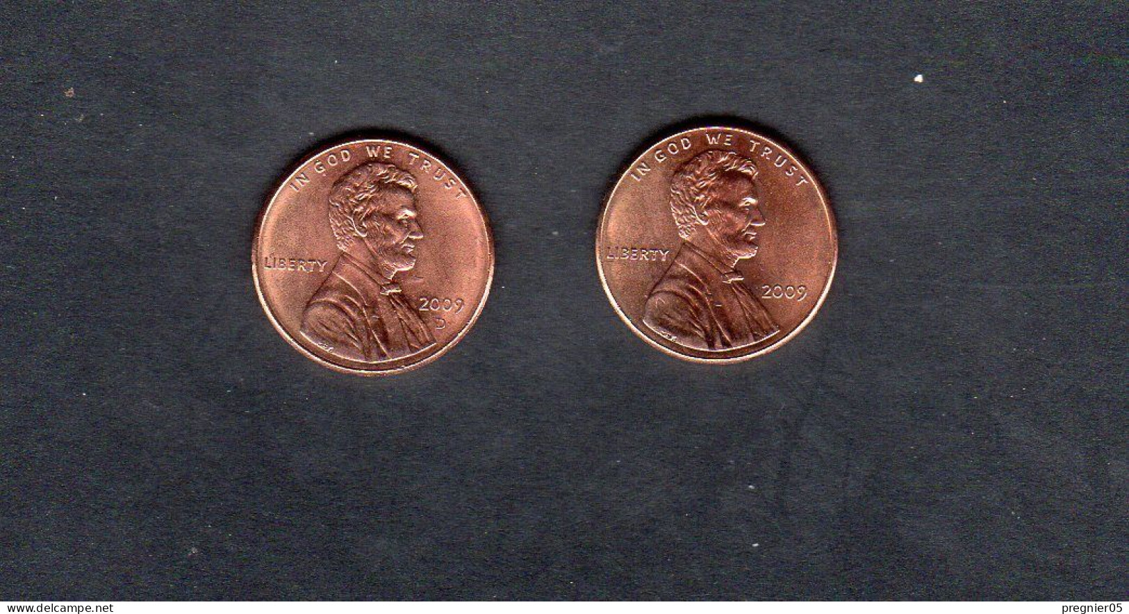 USA - Lot 2 Pièces 1 Cent Lincoln - Professional Life 2009/09D  KM.443 - 1959-…: Lincoln, Memorial Reverse