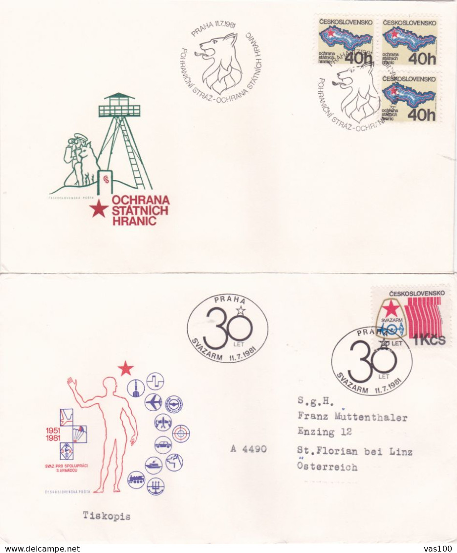 WATCH THE WOLF DOG 1981 COVERS 2   FDC CIRCULATED Tchécoslovaquie - FDC