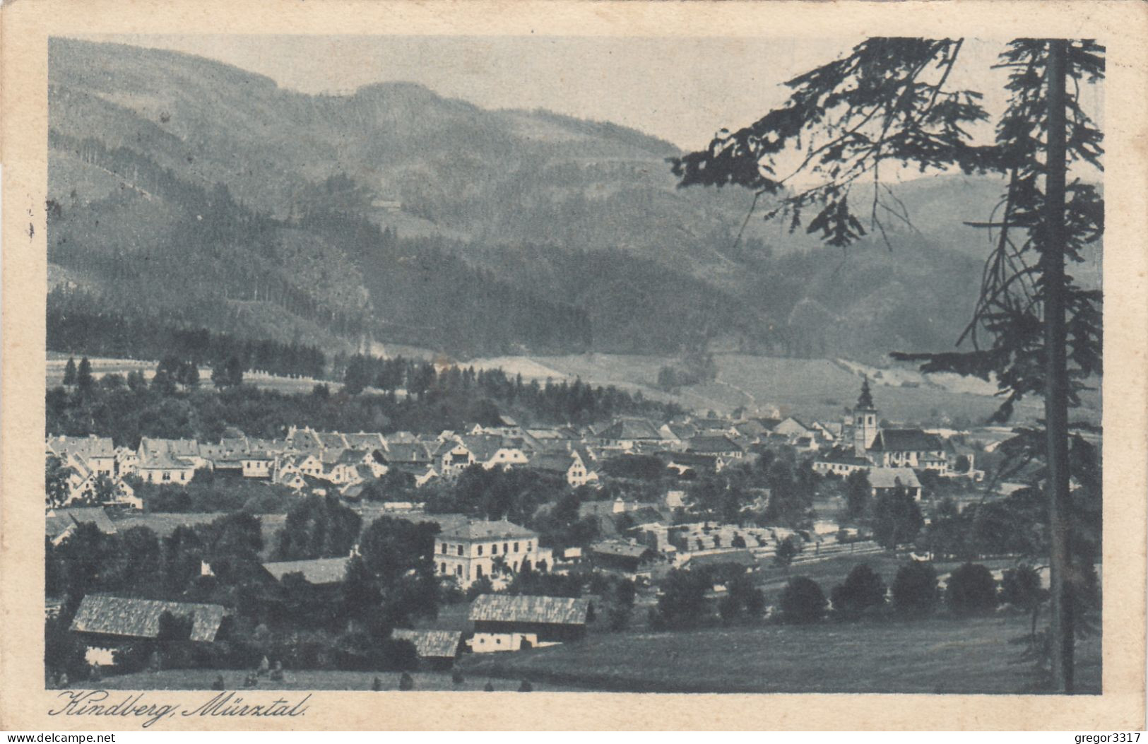 E2811) KINDBERG - Mürztal - Häuser Kirche ALT!  1924 - Kindberg