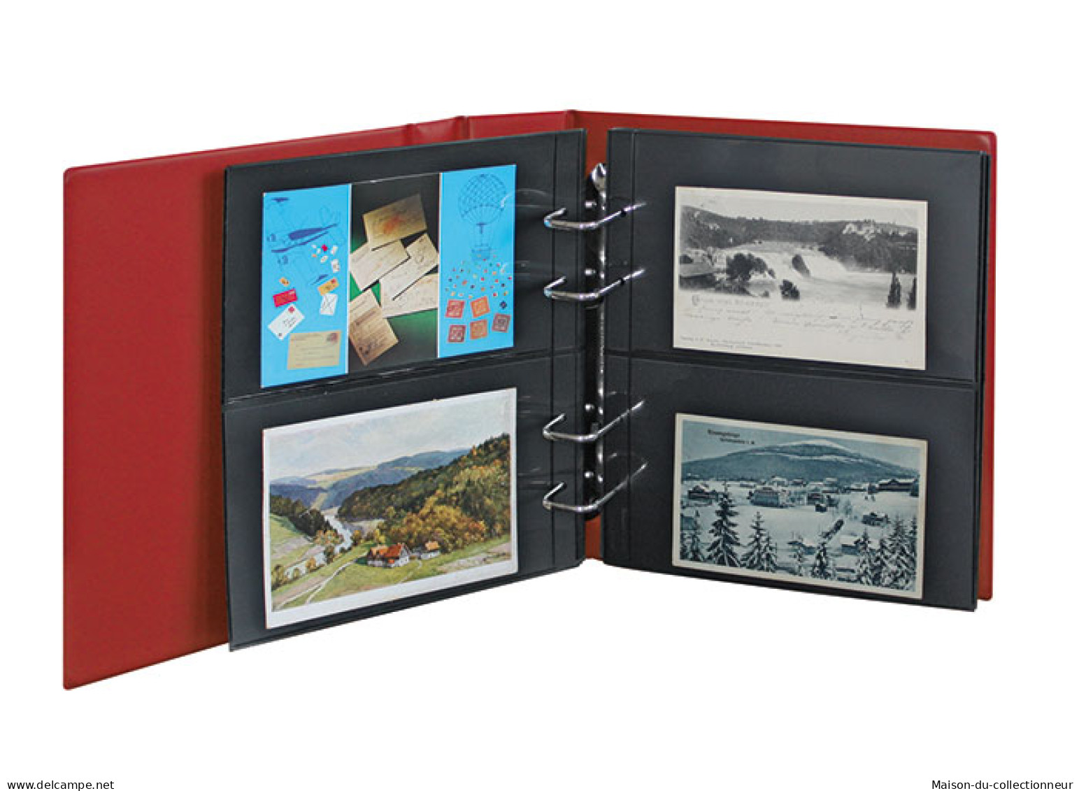 Lindner Album Multi Collect Pour Cartes Postales Couleur:Bordeaux - Conditionnement:Avec Boitier - Albums, Reliures & Feuilles